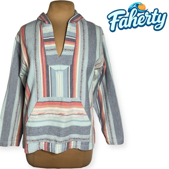 FAHERTY BRAND 
Baja Poncho Hoodie Sierra Paradise - Stripe XS - Picture 5 of 10